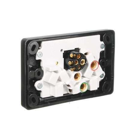 Clipsal Classic C2000 10A Double Power Point with Removable Extra Switch | Black | C2025XA-BK