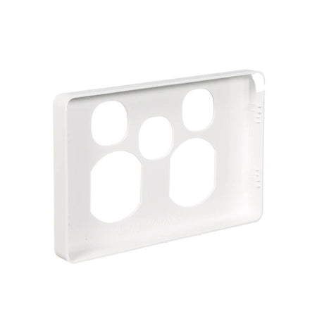 Clipsal Classic C2000 Double Power Point Cover with Extra Switch Opening | White Electric | C2025XC-WE