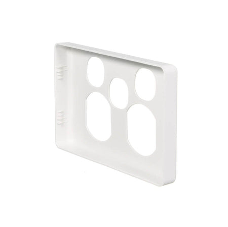 Clipsal Classic C2000 Double Power Point Cover with Extra Switch Opening | White Electric | C2025XC-WE