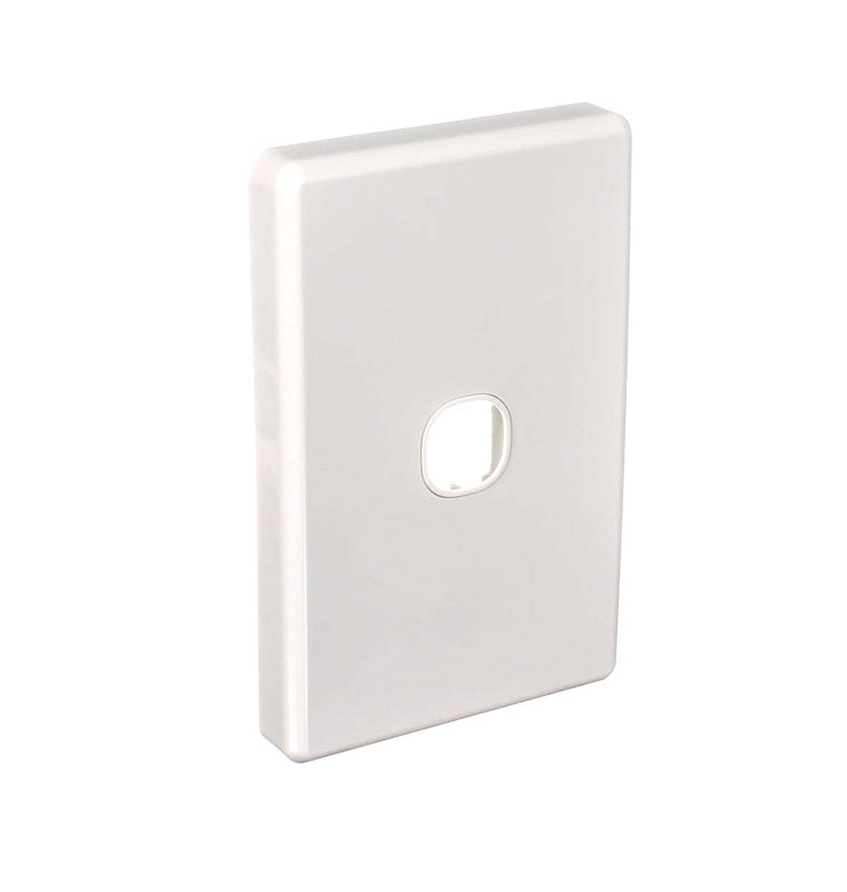 Clipsal C2031VH-WE Classic C2000 1 gang grid plate and cover in White Electric, front left perspective