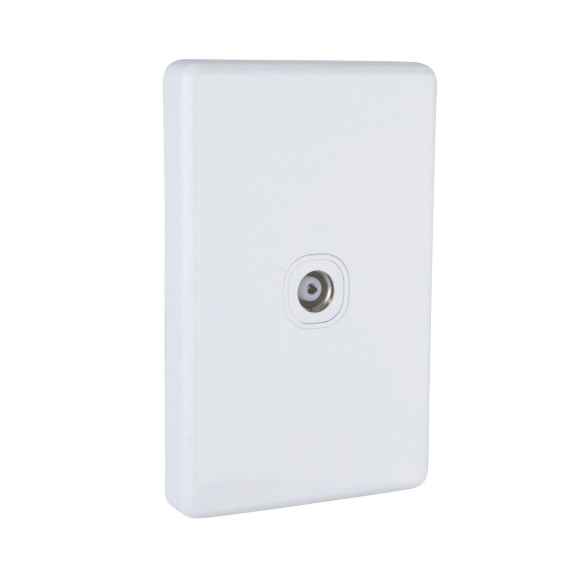Clipsal C2031VTV75F-WE Classic C2000 TV coaxial outlet in White Electric – vertical front view