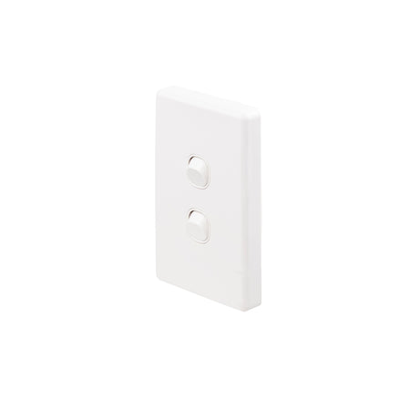 Clipsal C2000 2 Gang IP66 Vertical Switch | White Electric | C2032V66-WE