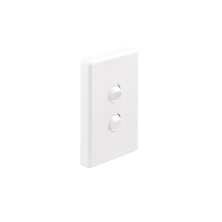 Clipsal C2000 2 Gang IP66 Vertical Switch | White Electric | C2032V66-WE