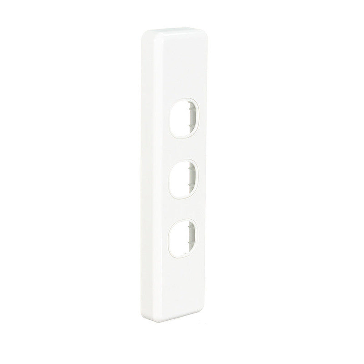 Clipsal C2033-WE Classic C2000 3 gang architrave grid and cover in White Electric – front angled view