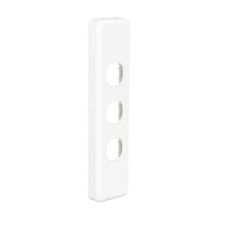 Clipsal C2033-WE Classic C2000 3 gang architrave grid and cover in White Electric – front angled view