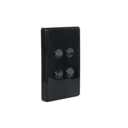 Clipsal Classic C2000 Series 4 Gang Light Switch 10A 250V Vertical | Black | C2034VA-BK