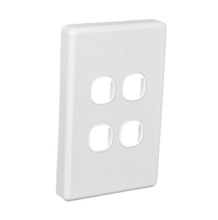 Clipsal Classic C2000 4 Gang Grid Plate and Cover | White Electric | C2034VH-WE