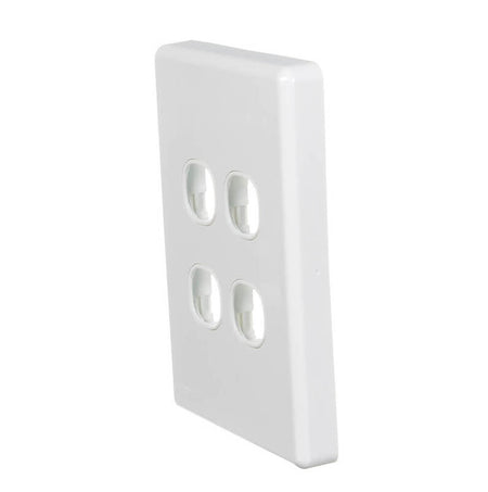Clipsal Classic C2000 4 Gang Grid Plate and Cover | White Electric | C2034VH-WE