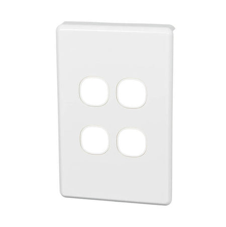 Clipsal C2034VH-WE White Electric four-gang grid plate and cover front