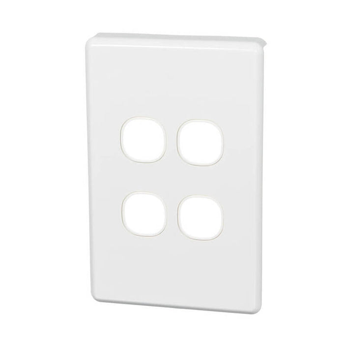 Clipsal Classic C2000 4 Gang Grid Plate and Cover | White Electric | C2034VH-WE