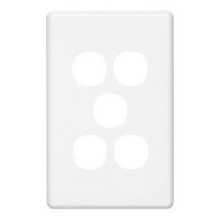 Clipsal Classic C2000 5 Gang Switch Plate Cover | White Electric | C2035C-WE