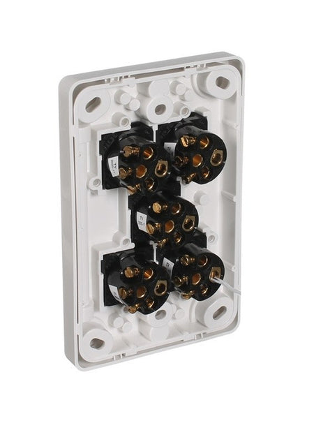 Clipsal Classic C2000 5 Gang Vertical Light Switch 10A 250V | White Electric | C2035VA-WE