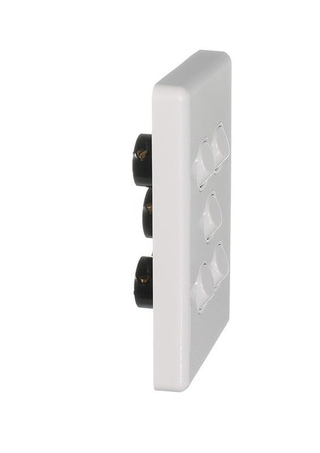 Clipsal Classic C2000 5 Gang Vertical Light Switch 10A 250V | White Electric | C2035VA-WE