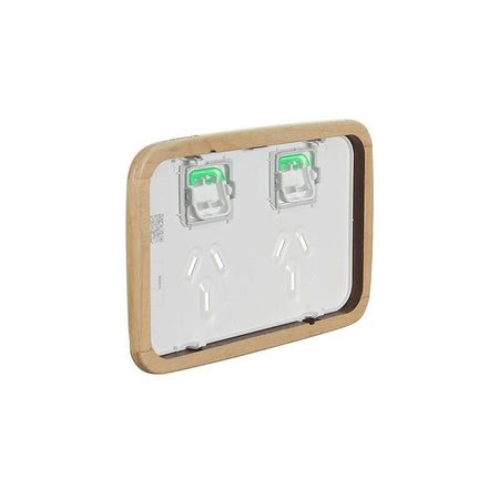 Clipsal Iconic Essence Double Power Point Skin | Arctic White | E3025C-AW