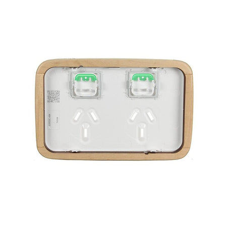 Clipsal Iconic Essence Double Power Point Skin | Arctic White | E3025C-AW