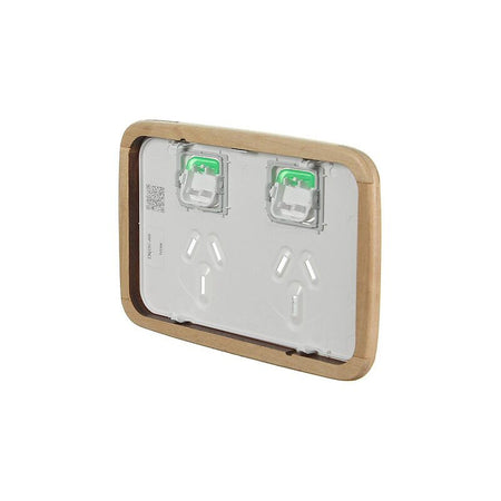 Clipsal Iconic Essence Double Power Point Skin | Arctic White | E3025C-AW