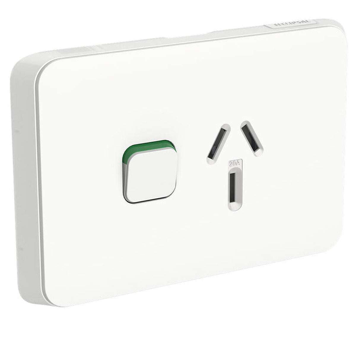 Clipsal Iconic 3015/20-VW single 20A switched power point in Vivid White
