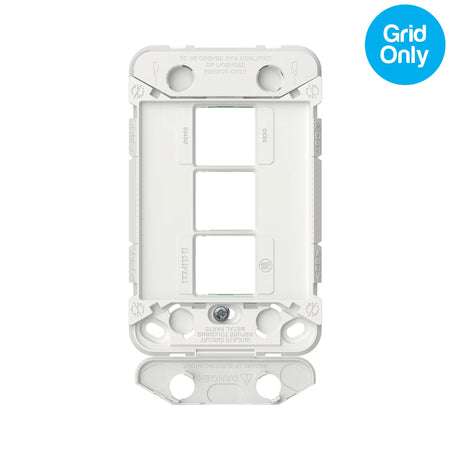 Clipsal Iconic 3 Gang Switch Grid Plate, Horizontal/Vertical Mount | White | 3043G