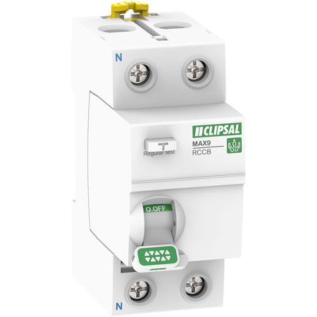 Clipsal MAX9 MX9RC240 two-pole 40A 30mA Type A RCCB