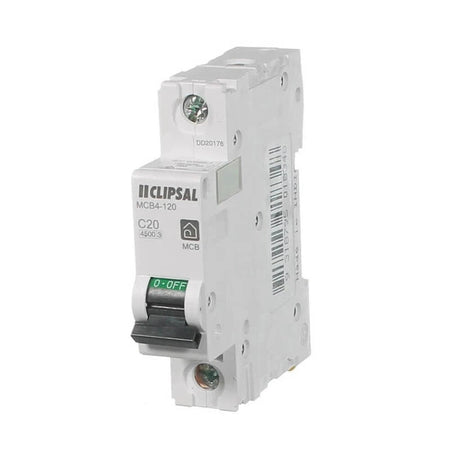Clipsal Resi MAX Circuit Breaker 20A 1 Pole C Curve 4.5kA | White | MCB4-120