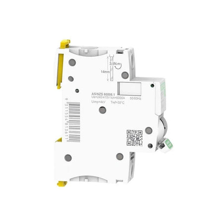 Clipsal MAX9 32A Single-Pole C-Curve 6kA Circuit Breaker | White | MX9MC132