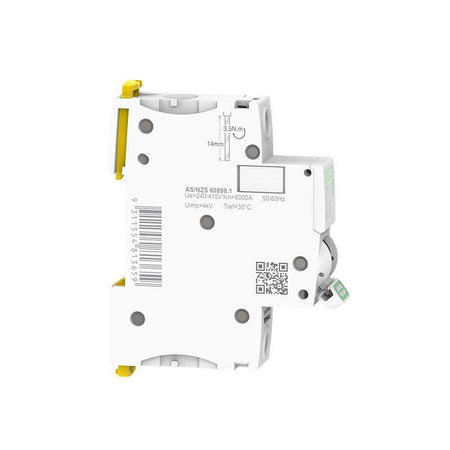 Clipsal MAX9 50A Single-Pole Circuit Breaker 6kA C Curve | White | MX9MC150
