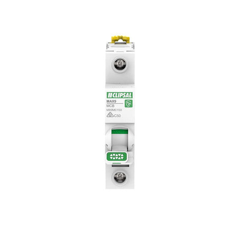 Clipsal MAX9 50A Single-Pole Circuit Breaker 6kA C Curve | White | MX9MC150