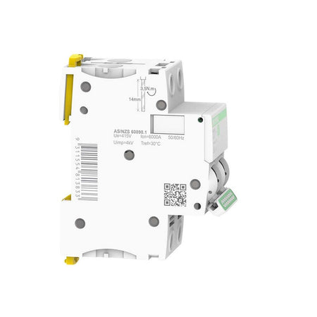 Clipsal MAX9 Miniature Circuit Breaker 2 Pole 50A C Curve 6kA | White | MX9MC250