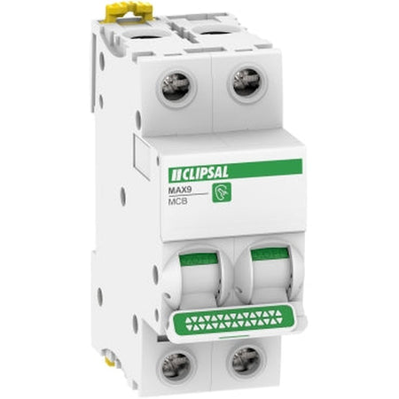 Clipsal MAX9 Miniature Circuit Breaker 2 Pole 50A C Curve 6kA | White | MX9MC250