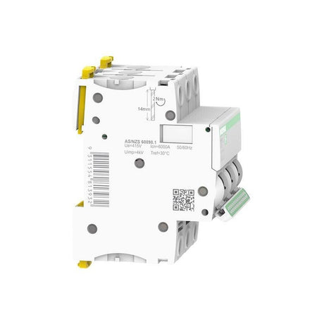 Clipsal MAX9 20A 3-Pole Circuit Breaker C Curve 6kA | White | MX9MC320
