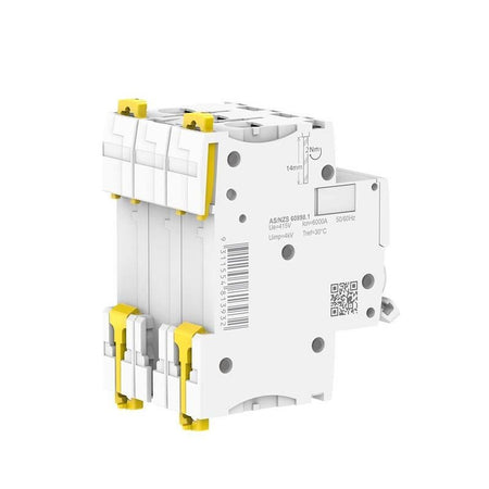 Clipsal MAX9 20A 3-Pole Circuit Breaker C Curve 6kA | White | MX9MC320