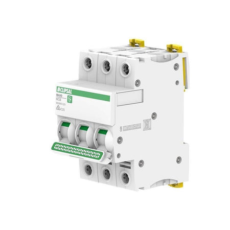 Clipsal MAX9 20A 3-Pole Circuit Breaker C Curve 6kA | White | MX9MC320
