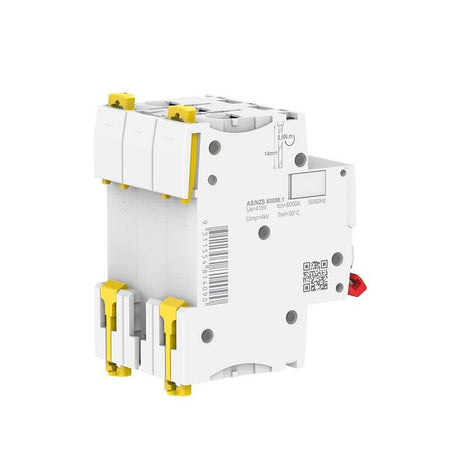Clipsal MAX9 63A 3-Pole C-Curve 6kA Incomer Circuit Breaker | White with Red Toggle | MX9MC363R