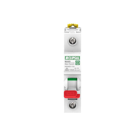 Clipsal MAX9 Main Isolator Switch 1 Pole 100A 240V | White | MX9MS1100
