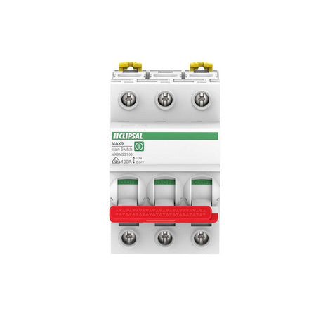 Clipsal MAX9 Main Isolator Switch 3 Pole 100A 415V | White | MX9MS3100