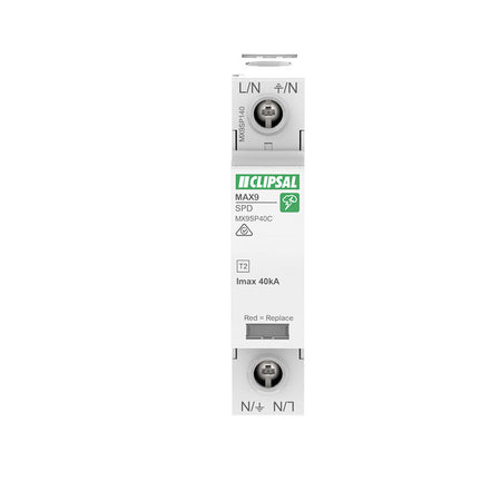Clipsal MAX9 Surge Protection Device 1 Pole 40kA | White | MX9SP140
