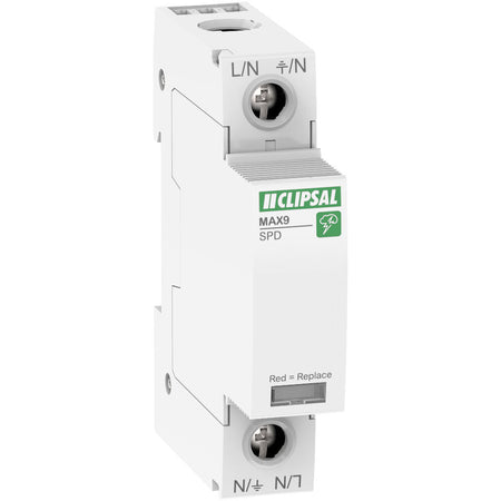 Clipsal MAX9 Surge Protection Device 1 Pole 40kA | White | MX9SP140