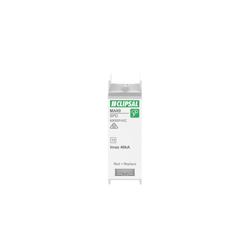 Clipsal MAX9 Replacement Surge Protection Cartridge SPD, 1P, 40kA | White | MX9SP40C