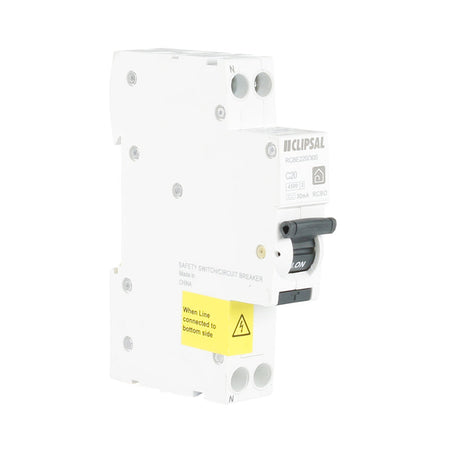 Clipsal RCBE220/30S 20A RCBO front left view