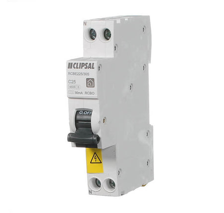 Clipsal Resi MAX Slim RCBO 25A 1P+N 30mA Type A | White | RCBE225/30S