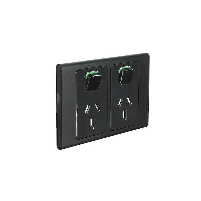 Clipsal Iconic Styl Double Power Point Skin | Silver Shadow | S3025C-SH