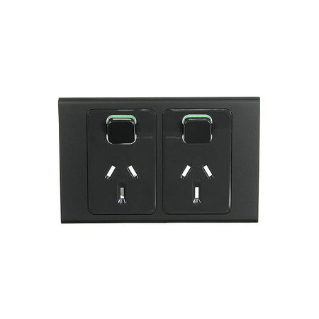 Clipsal Iconic Styl Double Power Point Skin | Silver Shadow | S3025C-SH