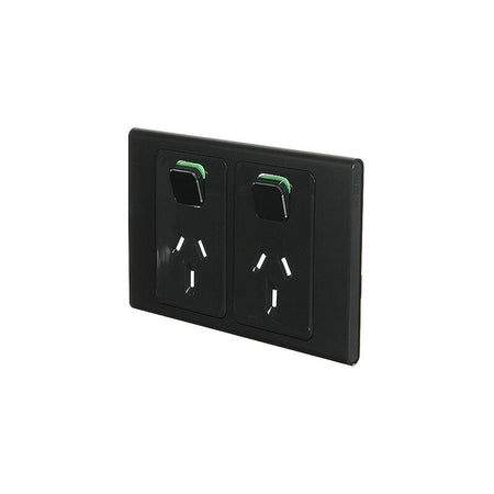 Clipsal Iconic Styl Double Power Point Skin | Silver Shadow | S3025C-SH