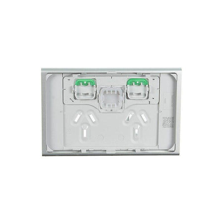 Clipsal Iconic Styl Double Power Point Skin with Extra Switch | Silver | S3025XC-SV
