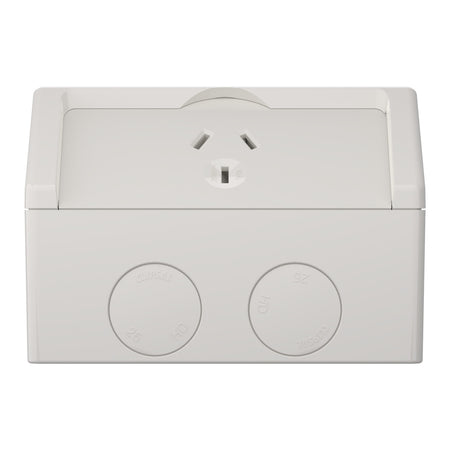 Clipsal Weathershield 10A Single Weatherproof Power Point IP54 | Chemical Resistant Grey | WSC227/1-RG