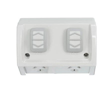 Clipsal Weathershield Flush Double Power Point 10A IP54 | Chemical Resistant Grey | WSCF227/2-RG