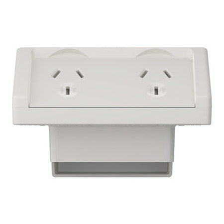 Clipsal Weathershield Flush Double Power Point 10A IP54 | Chemical Resistant Grey | WSCF227/2-RG