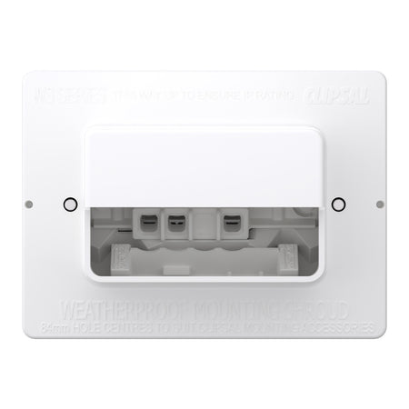 Clipsal Weathershield Flush Double Power Point 10A IP54 | Chemical Resistant White | WSCF227/2-RW