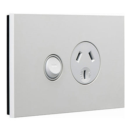 Clipsal Saturn Zen Single Power Point 10A 250V | Zen White | Z4015-ZW