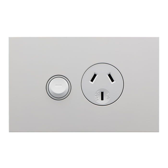 Clipsal Saturn Zen Single Power Point 10A 250V | Zen White | Z4015-ZW